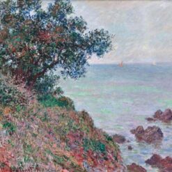 Stunning Mediterranean Coast, Grey Day (1888) by Claude Monet - Handcrafted Oil Painting, Ideal for Modern Home Decor