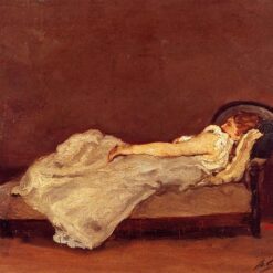 Mette Asleep on a Sofa" by Paul Gauguin 1875 - Hand-Painted Oil Painting Reproduction | Fine Art Canvas from Dafen Village