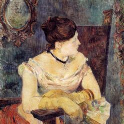 Mette Gauguin in an Evening Dress" by Paul Gauguin - 1884 Oil Painting Reproduction | Beautiful Hand-Painted Canvas Artwork for Art Collectors