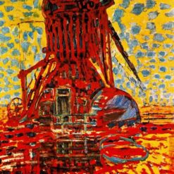 Buy 'Mill in Sunlight: The Winkel Mill' by Piet Mondrian – Custom Oil Painting of Dutch Mill in Sunlight