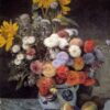 Pierre-Auguste Renoir "Mixed Flowers in an Earthenware Pot" 1869 – Handcrafted Oil Painting Reproduction for Floral and Still Life Art Decor
