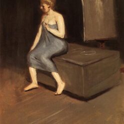 Model in Towel, Sitting on Box" by Edward Hopper 1902 - Hand-Painted Oil Painting Reproduction | Fine Art Canvas from Dafen Village