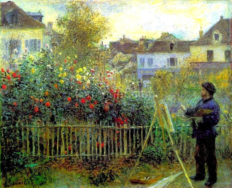 Pierre-Auguste Renoir “Monet Painting in His Garden at Argenteuil” 1873 – Oil Painting Reproduction – Hand-painted Masterpiece from Dafen Village