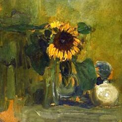Piet Mondrian "Still Life with Sunflower" (1907) - Handcrafted Oil Painting on Canvas
