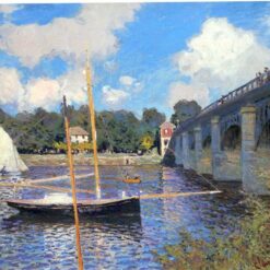 Custom Oil Painting: Claude Monet's 'Argenteuil Bridge' (1874), Perfect for Modern Home Decor