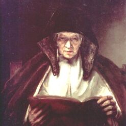 Hand-painted Rembrandt 'Old Woman Reading' 1655 – Capturing Wisdom in Silence