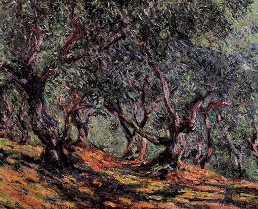 Hand-Painted Oil Painting of Olive Trees in Bordighera by Claude Monet – 1884 Reproduction, Dafen Village Artist Studio