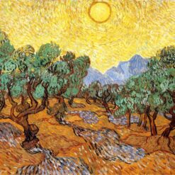 Stunning Olive Trees with Yellow Sky and Sun by Vincent van Gogh - Authentic Oil Painting Reproduction for Home Decor