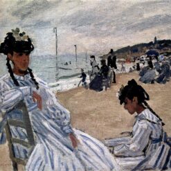 On the Beach at Trouville (1870-1871) by Claude Monet - Beautiful Handcrafted Impressionist Seascape, Perfect for Home Decor