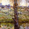Fine Art Reproduction of Orchard in Bloom with Poplars (1889) by Vincent van Gogh - Hand-Painted Oil Painting for Sale from Dafen Village