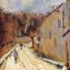 Osny, Rue de Pontoise, Winter" - Paul Gauguin 1883 | Handcrafted Oil Painting Reproduction | Atmospheric Snowy French Village Art