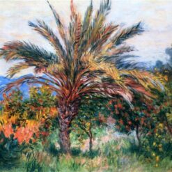 Reproduction of Palm Tree at Bordighera by Claude Monet | High-Quality Oil Painting from Dafen Village