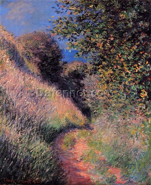 Claude Monet Path at Pourville 1882 Reproduction – Beautiful Oil Painting for Living Room, Handmade in Dafen Village