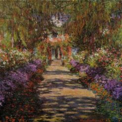Pathway In Monet's Garden At Giverny 1901 – Stunning Hand-Painted Oil Painting from Dafen Village Studio
