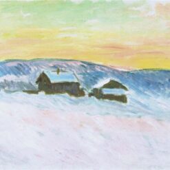 Claude Monet's Paysage of Norway, Blue Houses – 1895 Oil Painting Replica – Custom Hand-Painted Artwork from Dafen Village