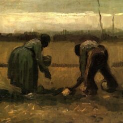 1885 Vincent van Gogh 'Peasant and Peasant Woman Planting Potatoes' - Custom Hand-Painted Oil Painting from Dafen Village Studio