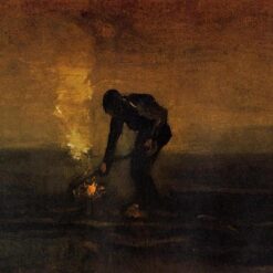 Vincent van Gogh's Peasant Burning Weeds - Hand-Painted Canvas Art from Dafen Village Studio, Ideal for Vintage Home Decor