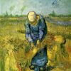 Authentic 1889 Vincent van Gogh Peasant Woman Binding Sheaves Painting | Custom Oil Art from Dafen Village