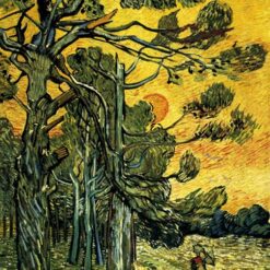 Stunning Vincent van Gogh-Inspired Pine Trees at Sunset – Custom Oil Painting Reproduction from Dafen Village Artists