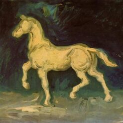 Elegant Horse Sculpture Plaster Statuette of a Horse by Vincent van Gogh – Hand-Painted by Dafen Village Experts