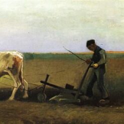 Buy a Custom Oil Painting of Ploughman with Woman Planting Potatoes (1884) by Vincent van Gogh from Dafen Village Studio