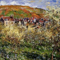 Reproduction of Claude Monet's Plum Trees in Blossom at Vetheuil 1879 - Hand-Painted Oil Landscape from Dafen Village