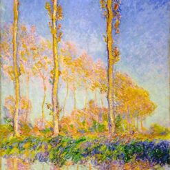 Custom Oil Painting of Monet's Poplars, Autumn, Pink Effect (1891) - Premium Art from Dafen Village