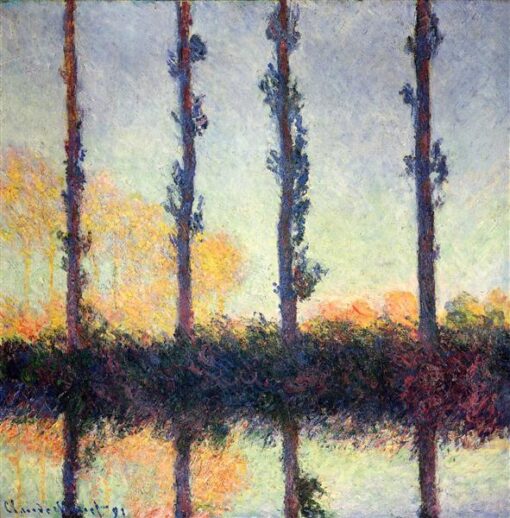 «Álamos (Cuatro árboles)», de Claude Monet, 1891 – Reproducción en óleo de alta calidad para coleccionistas de arte, realizada en la aldea de Dafen