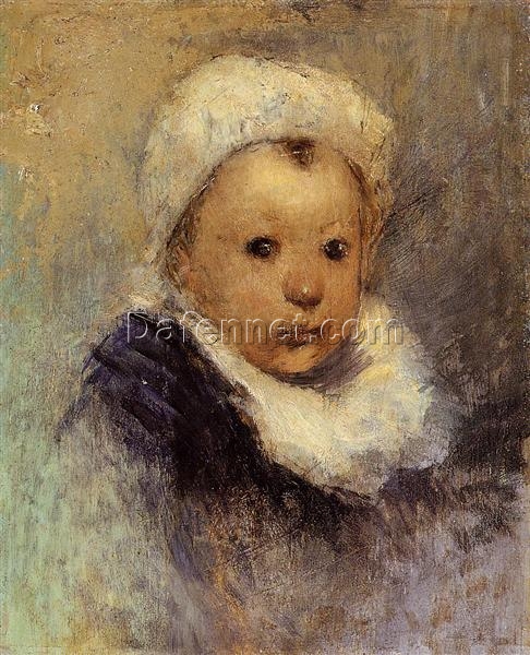 Aline Gauguin” by Paul Gauguin (c. 1877) – Oil Reproduction | Emotional Child Portrait from the Symbolist Master