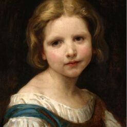 Custom Oil Painting of Bouguereau's "Portrait of a Girl" | Elegant 1865 Artwork from Dafen Village