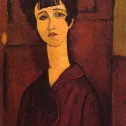 Portrait of a Girl" (Victoria) by Amedeo Modigliani 1917 - Hand-Painted Oil Painting Reproduction | Fine Art Canvas from Dafen Village