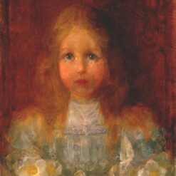 Portrait of a Girl with Flowers" by Piet Mondrian - 1900 Fine Art Oil Painting Reproduction
