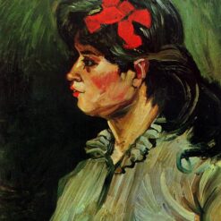 Custom Oil Painting: "Portrait of a Woman with a Red Ribbon" (1885) by Vincent van Gogh – High-Quality Art from Dafen Village