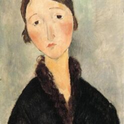 Amedeo Modigliani "Portrait of a Young Woman" c.1918 - Authentic Oil Painting Reproduction | Elegant Canvas Art from Dafen Village