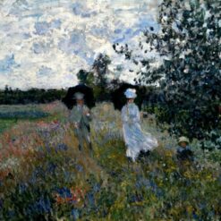 Promenade near Argenteuil by Claude Monet – Stunning Impressionist Landscape Oil Painting, Handcrafted in Dafen Village