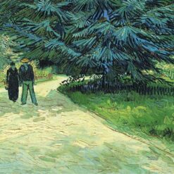Impressionist-Style A Road in St. Remy with Female Figures (1889) by Vincent van Gogh – Hand-Painted Oil Painting | Artistic Home Decor