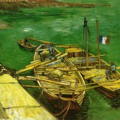 1888 Vincent van Gogh 'Quay with Men Unloading Sand Barges' | Custom Hand-Painted Oil Painting | Dafen Village Art