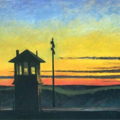 Railroad Sunset" by Edward Hopper - 1929 Oil Painting Reproduction | Beautiful Hand-Painted Canvas Artwork for Art Collectors
