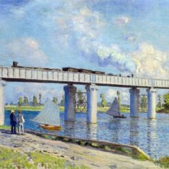 Railway Bridge at Argenteuil by Claude Monet - Premium Hand-Painted Oil Painting Reproduction from Dafen Village