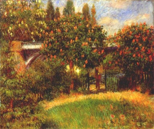 Pierre-Auguste Renoir “Railway Bridge at Chatou” 1881 – Handcrafted Oil Painting Reproduction for Landscape and Urban Art Decor