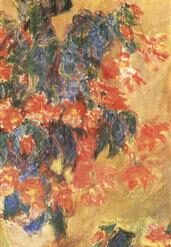 1883 Monet Red Azaleas in a Pot Reproduction Oil Painting - Custom Floral Artwork by Dafen Village Studio