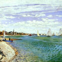 Classic Claude Monet Regatta at Sainte-Adresse (1867) Oil Painting – Hand-Painted Impressionist Art for Sale