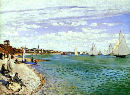 Classic Claude Monet Regatta at Sainte-Adresse (1867) Oil Painting – Hand-Painted Impressionist Art for Sale