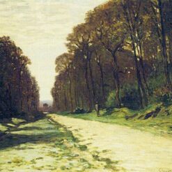 Impressionist Oil Painting of Road in a Forest Fontainebleau by Claude Monet | Custom Artwork from Dafen Village Studio