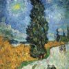 Impressionist Style "Road with Cypresses" (1890) by Vincent van Gogh - High-Quality Reproduction on Canvas | Dafen Village Oil Painting