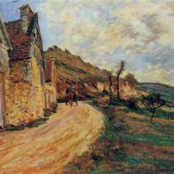 Beautifully Crafted Oil Painting of Rocks at Falaise near Giverny (1885) by Claude Monet from Dafen Village