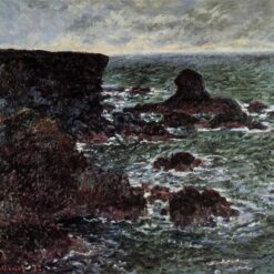 Authentic Monet Seascape: Rocky Coast and the Lion Rock, Belle-Ile (1886) Oil Painting – Dafen Village Hand-Painted Masterpiece