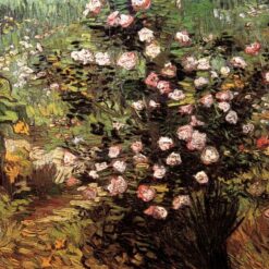 Authentic Rosebush in Blossom (1889) by Vincent van Gogh | Custom Oil Painting from Dafen Village Studio