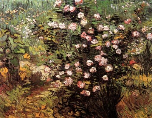 Authentic Rosebush in Blossom (1889) by Vincent van Gogh | Custom Oil Painting from Dafen Village Studio