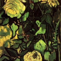 Roses and Beetle (1890) by Vincent van Gogh – Stunning Van Gogh Floral Art on Canvas from Dafen Village Studio